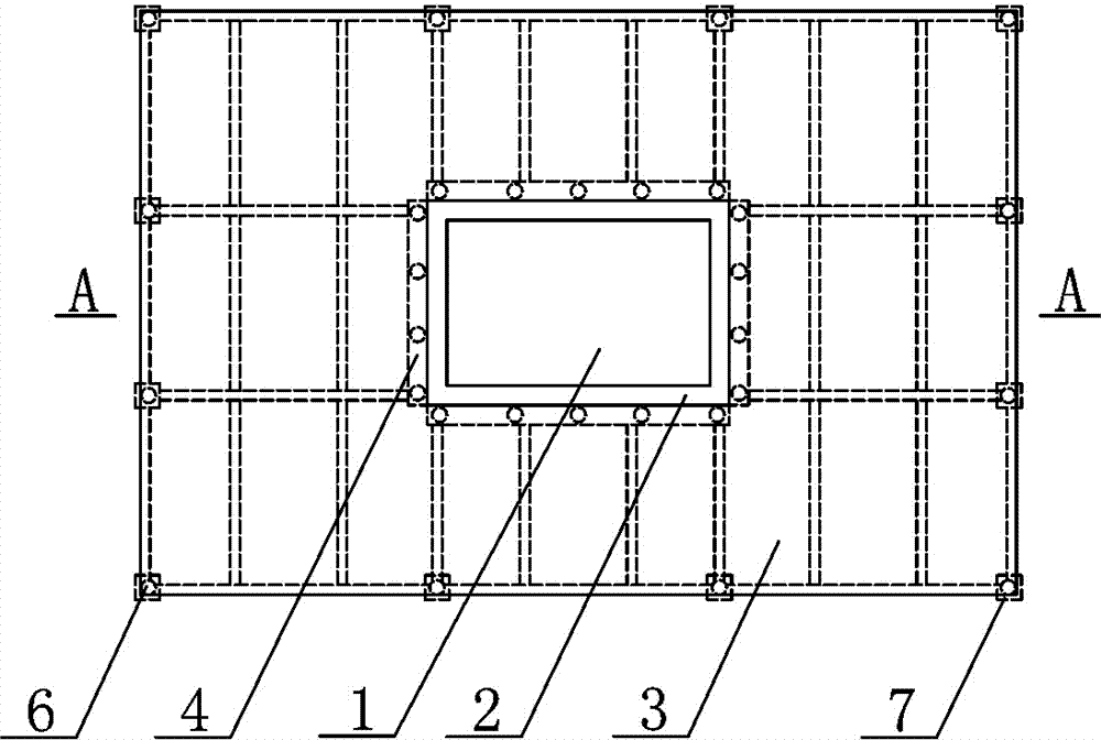 Vibration isolation structure of shaftway lower-hanging type converting bracket and construction method of vibration isolation structure