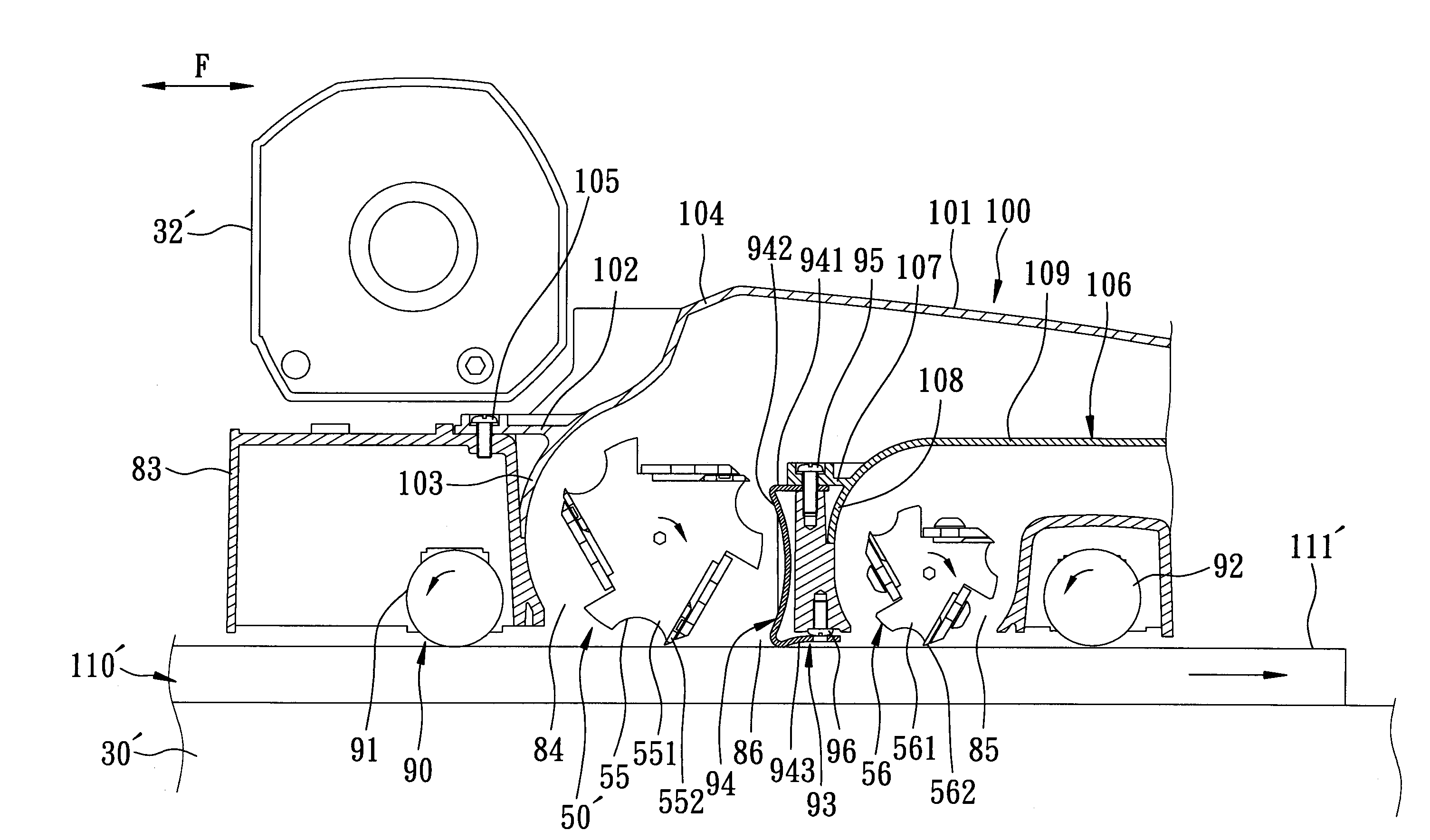 Wood planing machine including a rough-plane cutter and a fine-plane cutter