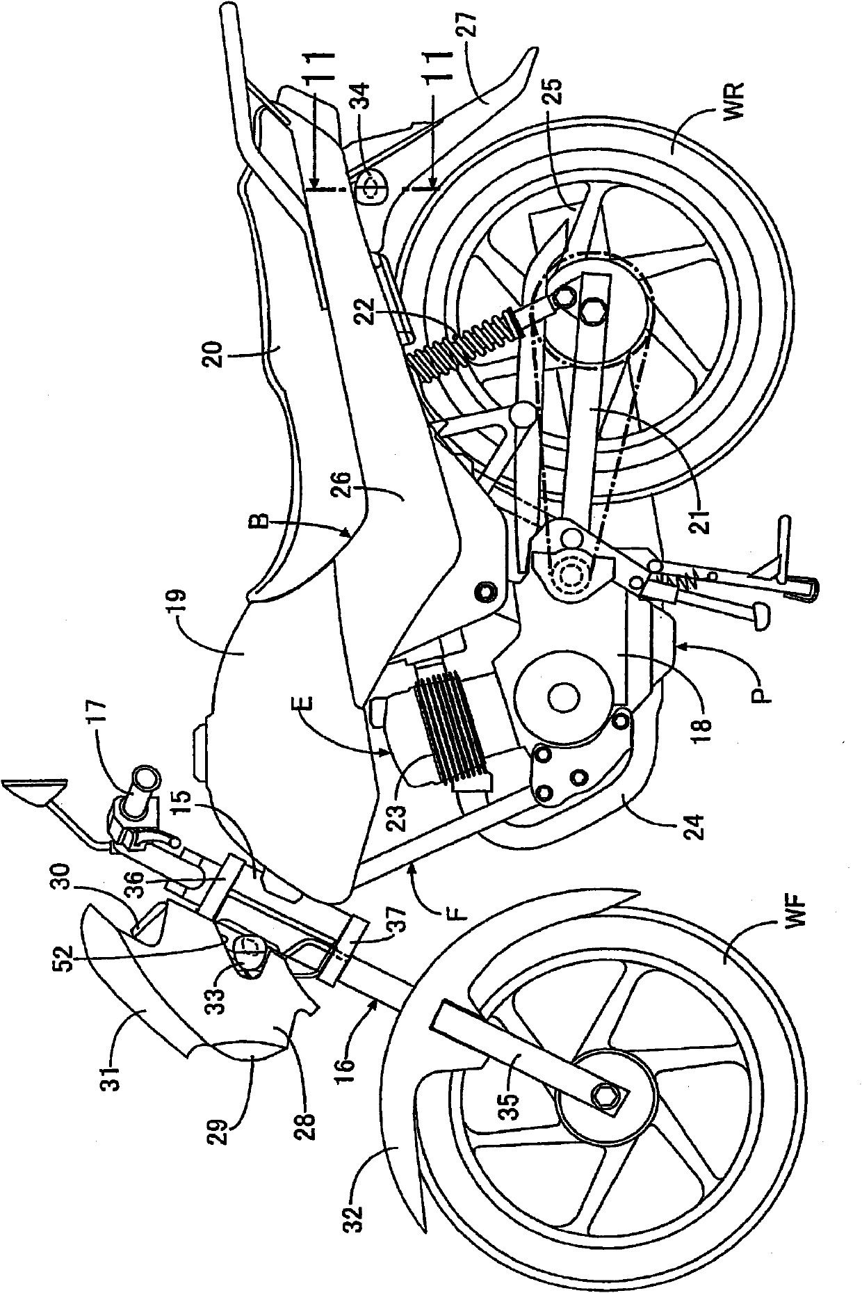 Direction indicator light mounting structure for engine driven cart