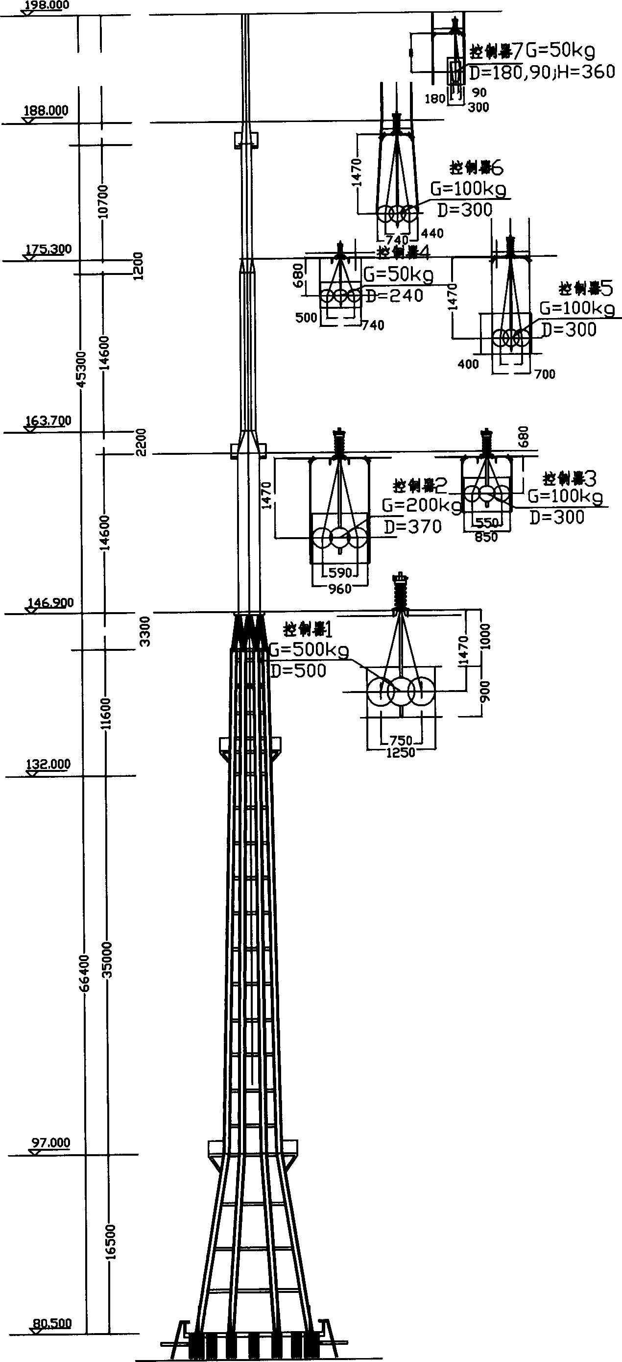 Dynamic vibration absorption and energy consumption apparatus for reducing wind vibration response of high tower structure