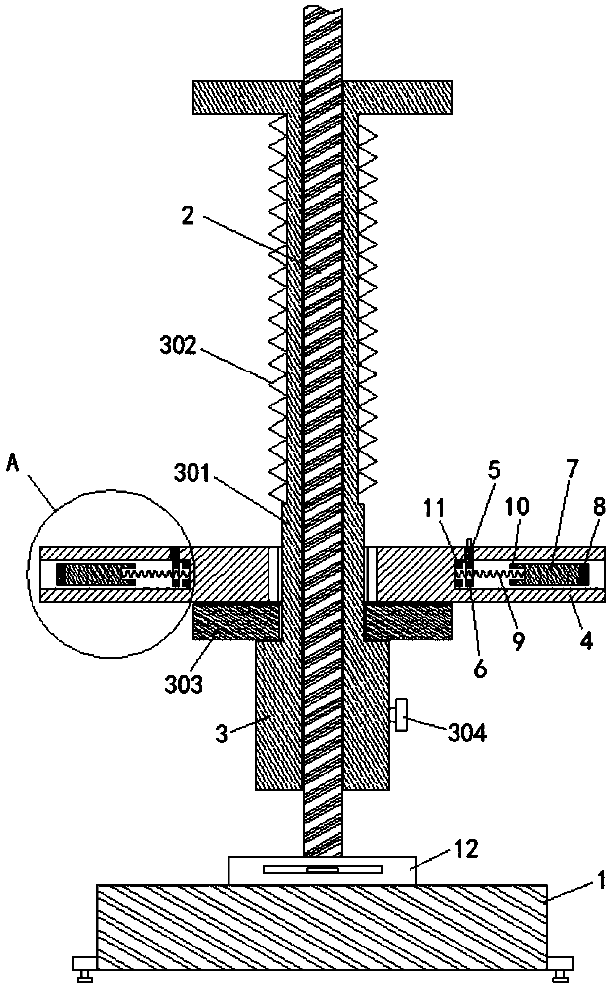 A vertical alignment device for brick-concrete structure walls in building construction