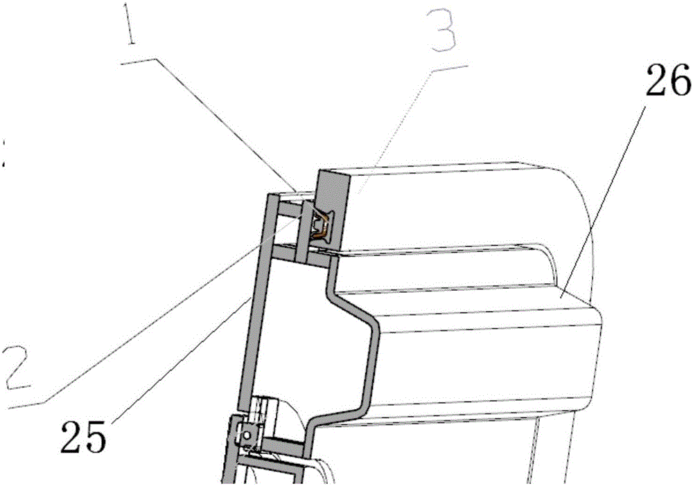 Electric control springboard type rear cabin door structure