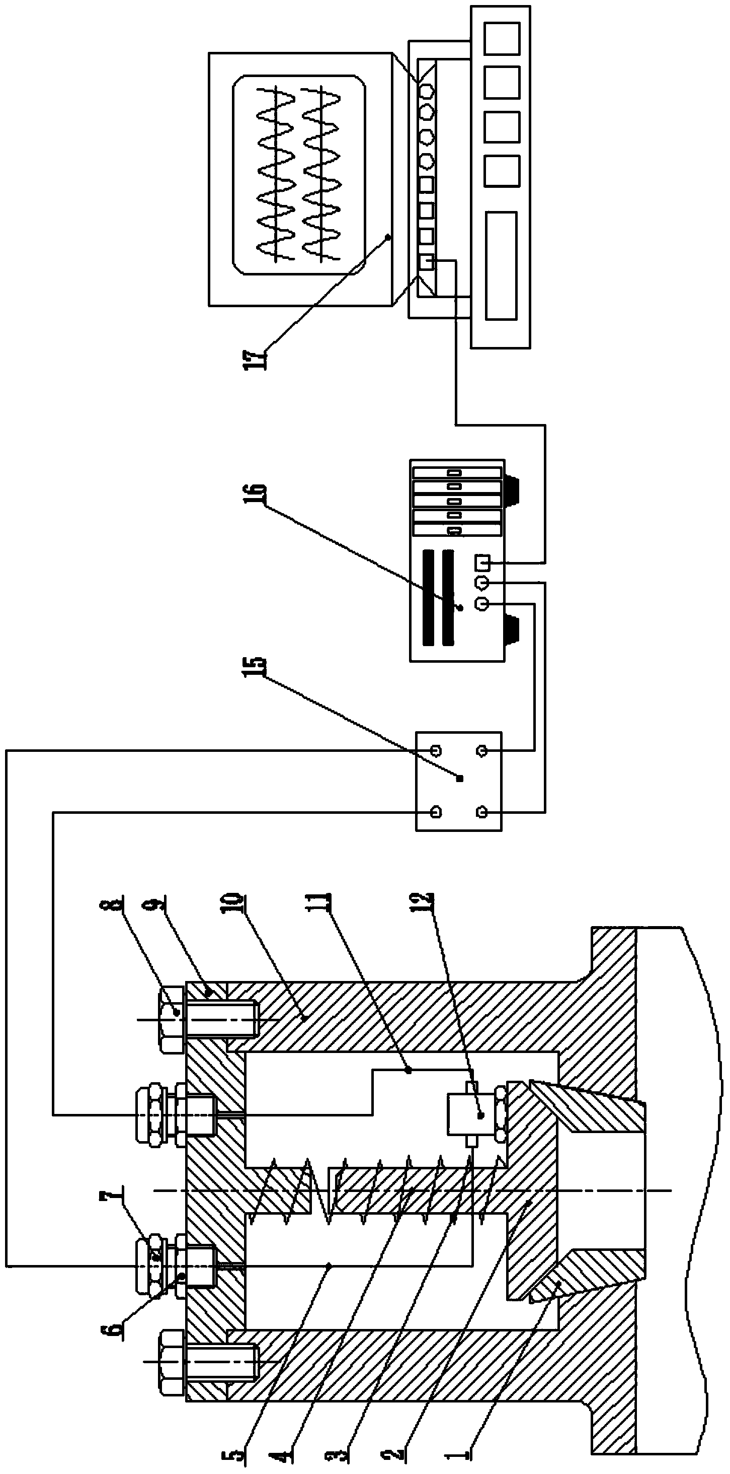 Device capable of simultaneously measuring motion acceleration of valve disc of reciprocating and impact force of pump valve