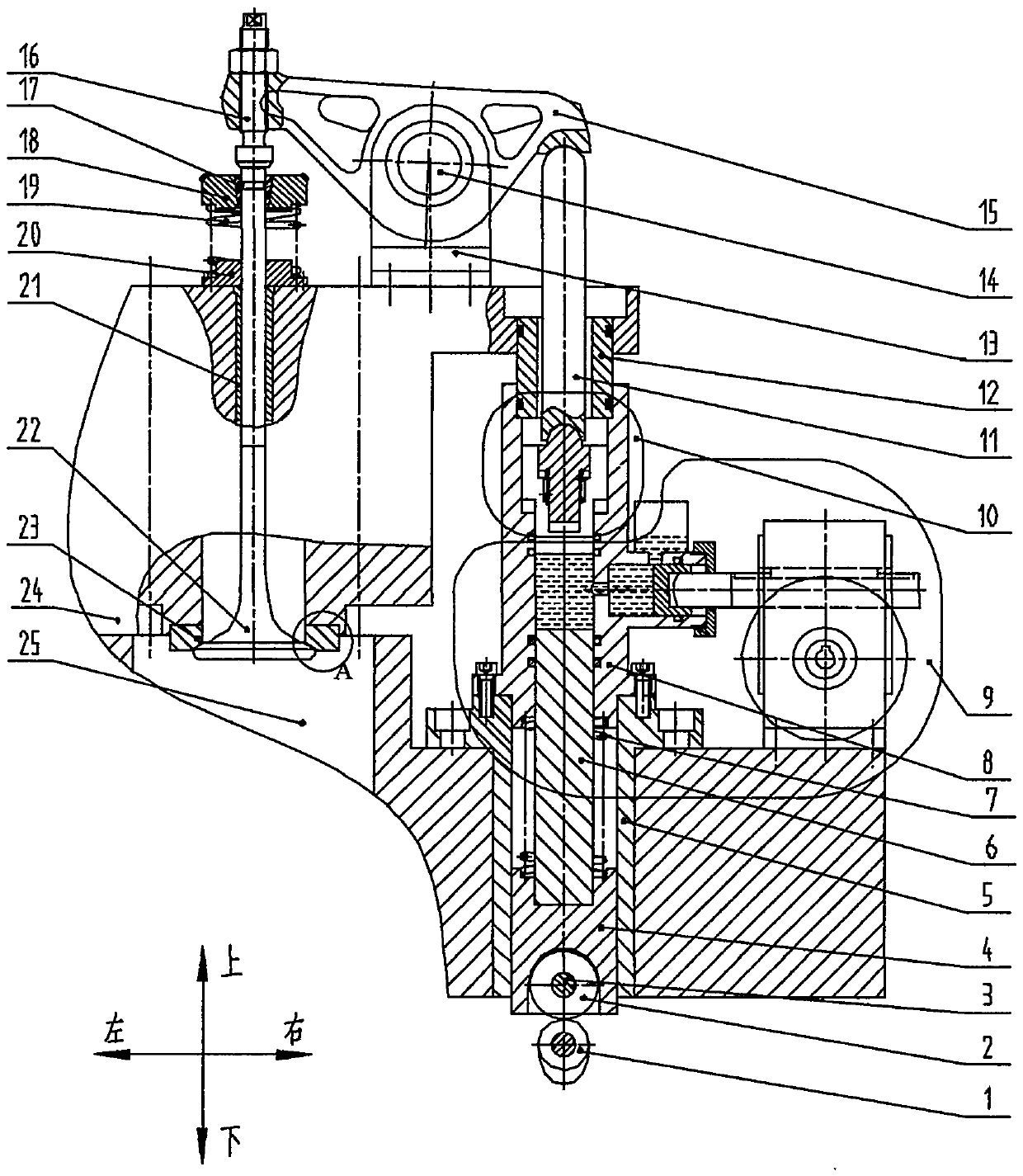 Internal combustion engine hydraulic valve lift adjustment buffer device