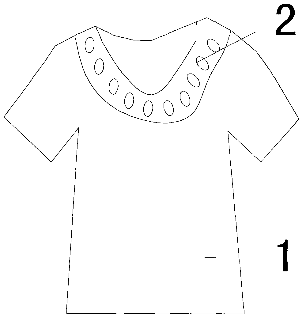 Wear-resisting washable T-shirt with crocheted collar