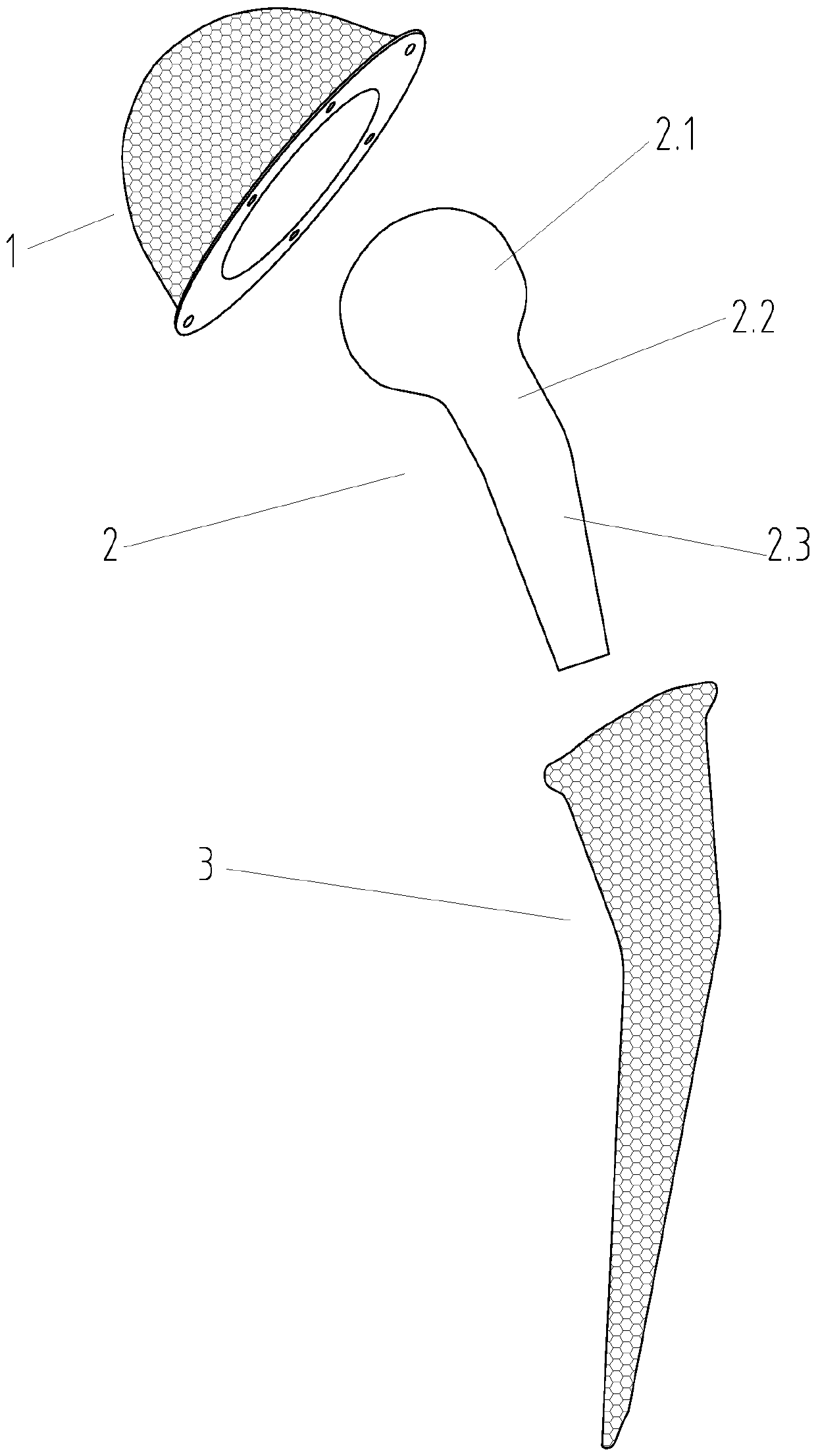 Preparation method of super-wear-resistant and high-toughness artificial hip joint with biological activity