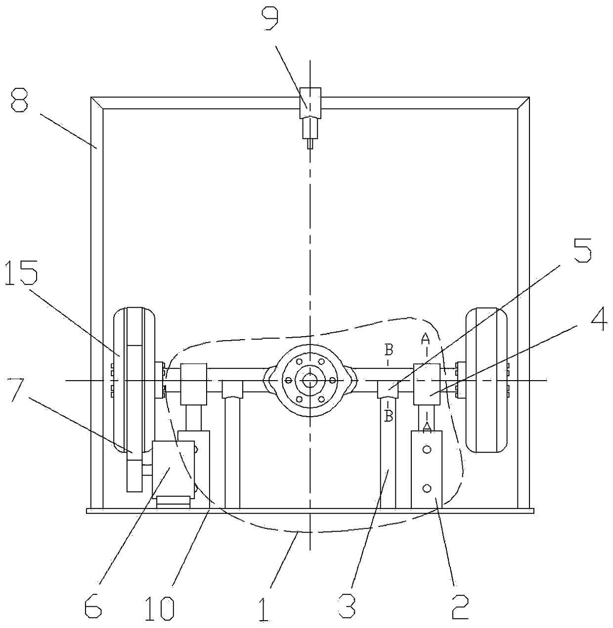 Performance testing device for axles
