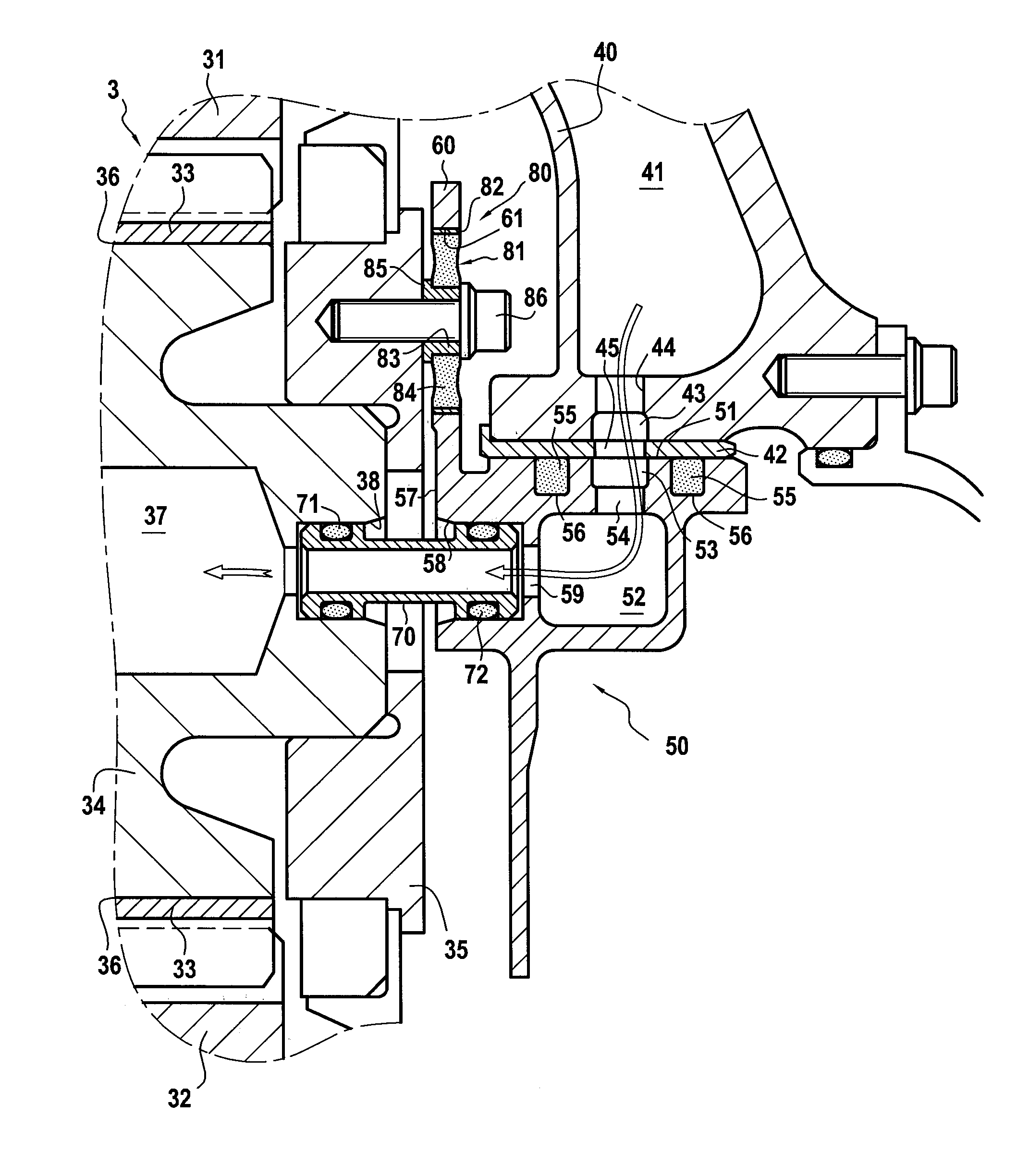 Rotating assembly comprising a transmission member and an oil distribution system