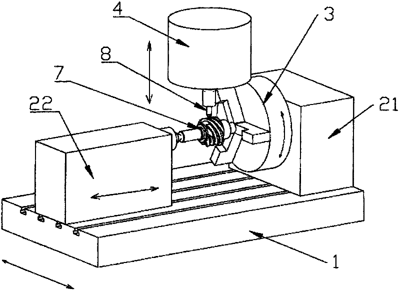 Machining method of worm by milling instead of turning and implementation device thereof