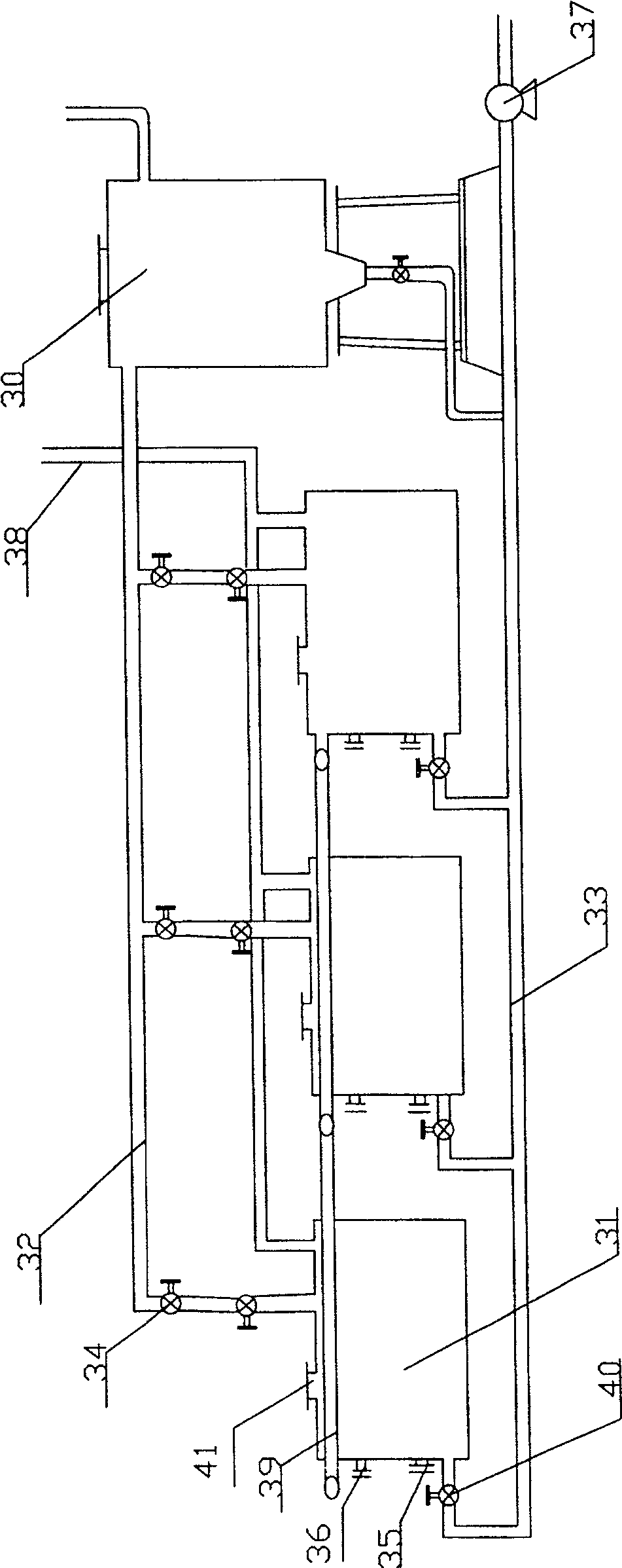 Automatic control method and device for treating radioactive sewage from hospital