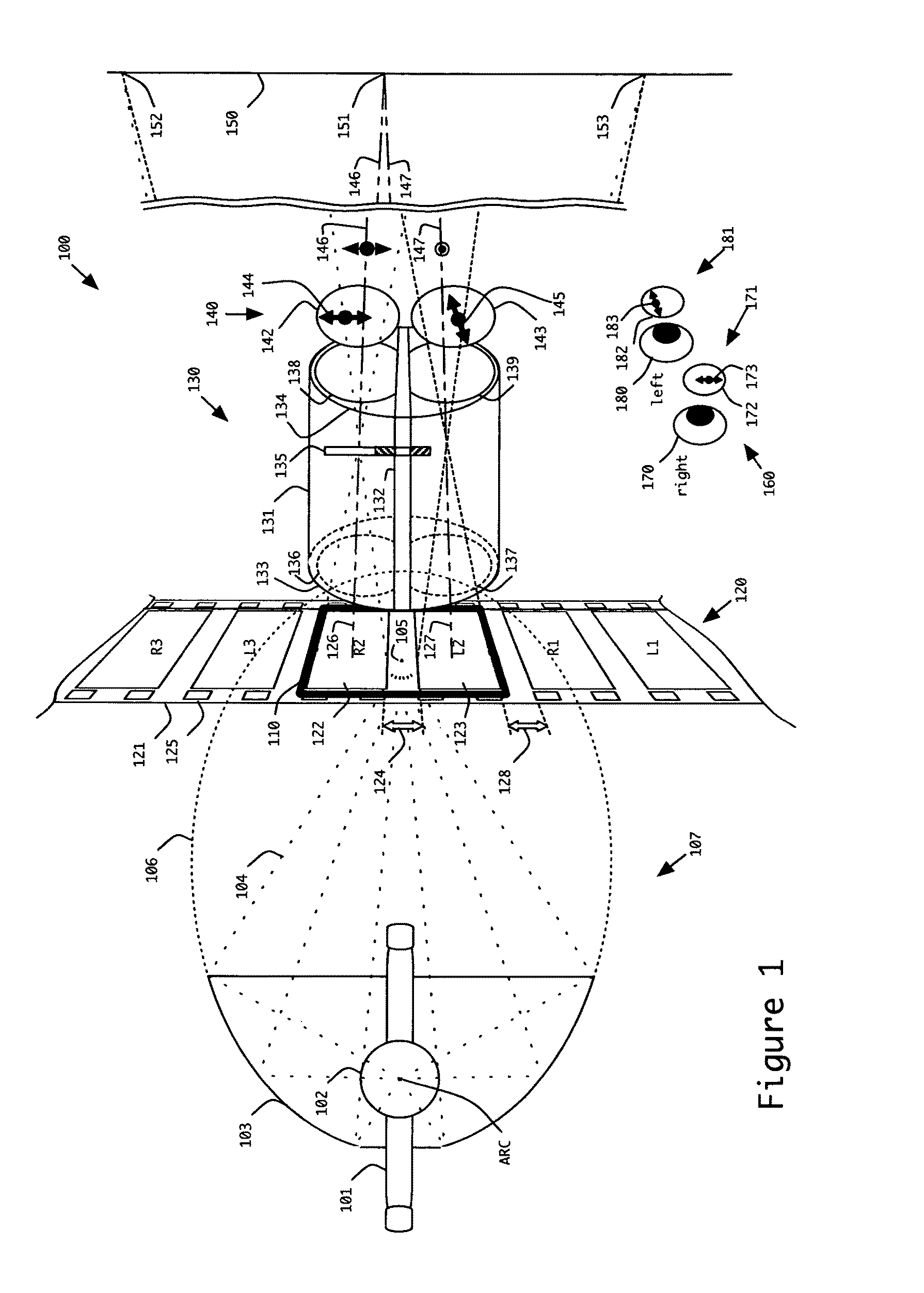 Method and system for optical alignments for three-dimensional (3D) projection