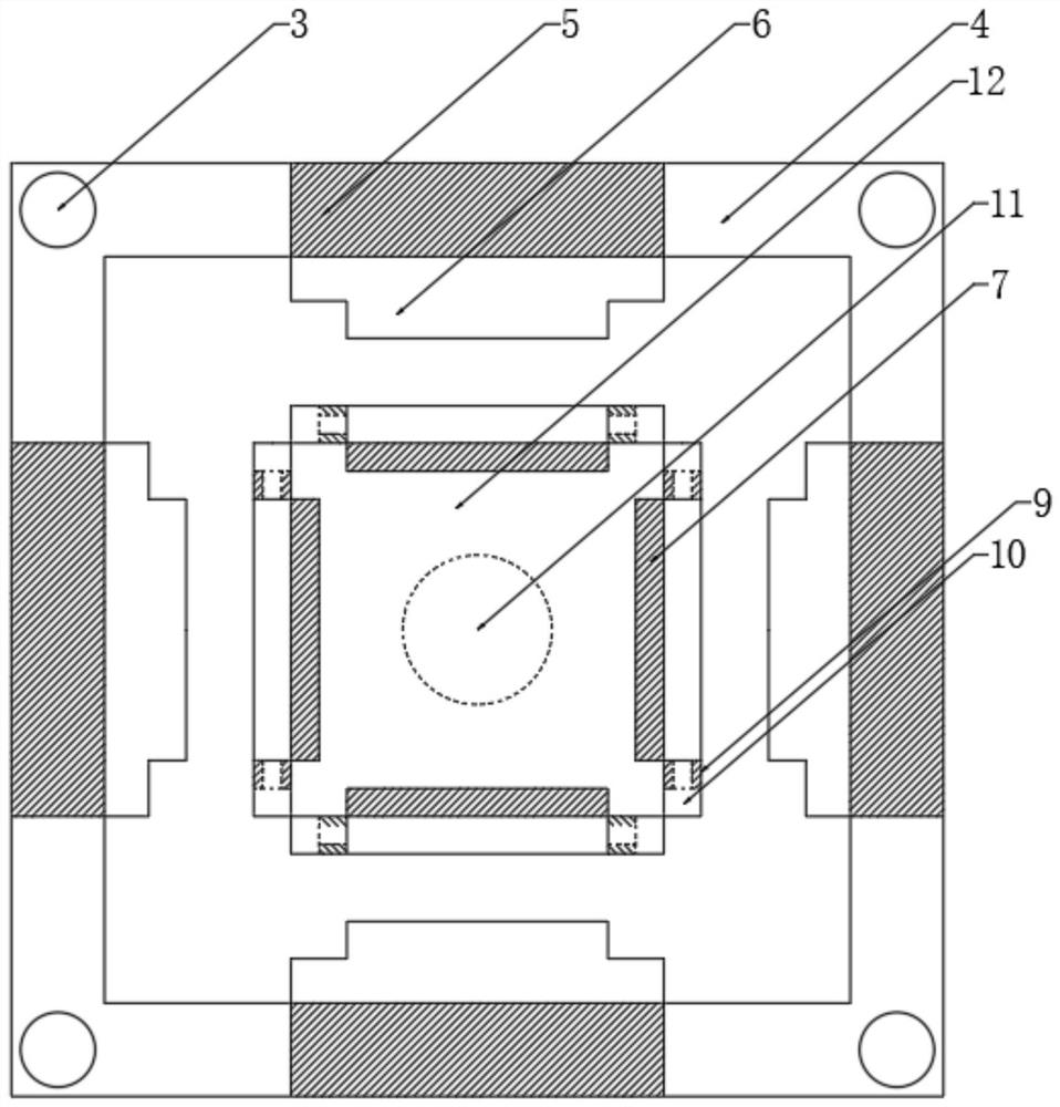 Stamping die with in-die rotary forming structure