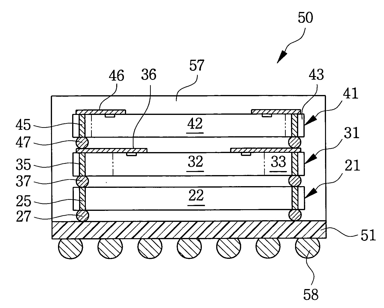 Wafer level stack structure for system-in-package and method thereof