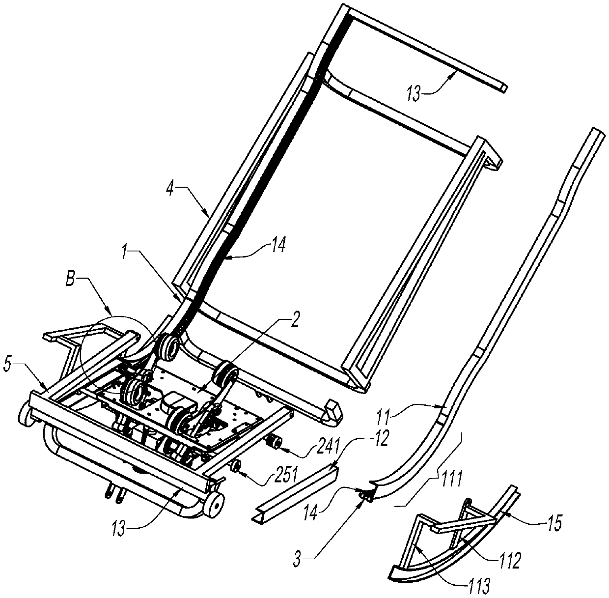 Massage machine core walking mechanism and massage chair frame