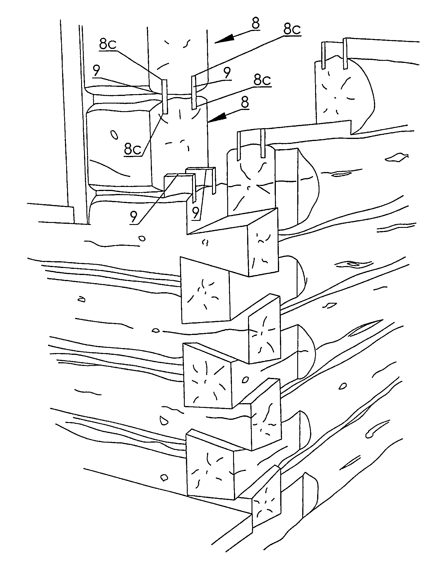 Method and apparatus for profiling a log for use in building timber or log homes