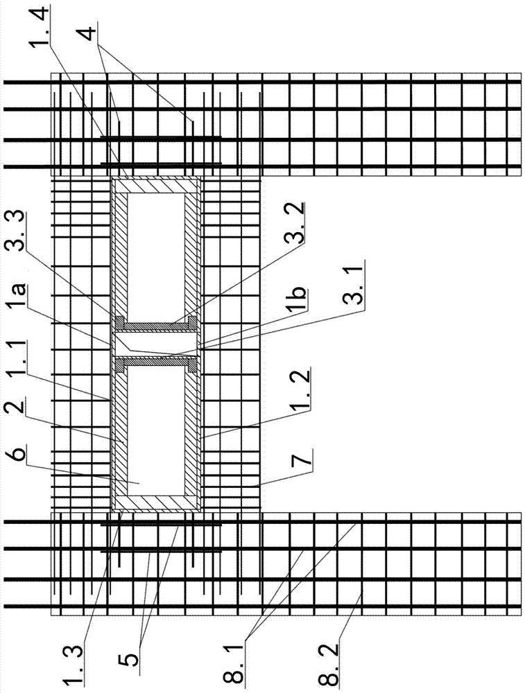 A double-layer connecting beam opening formwork system and its construction method applied to double-layer connecting beams