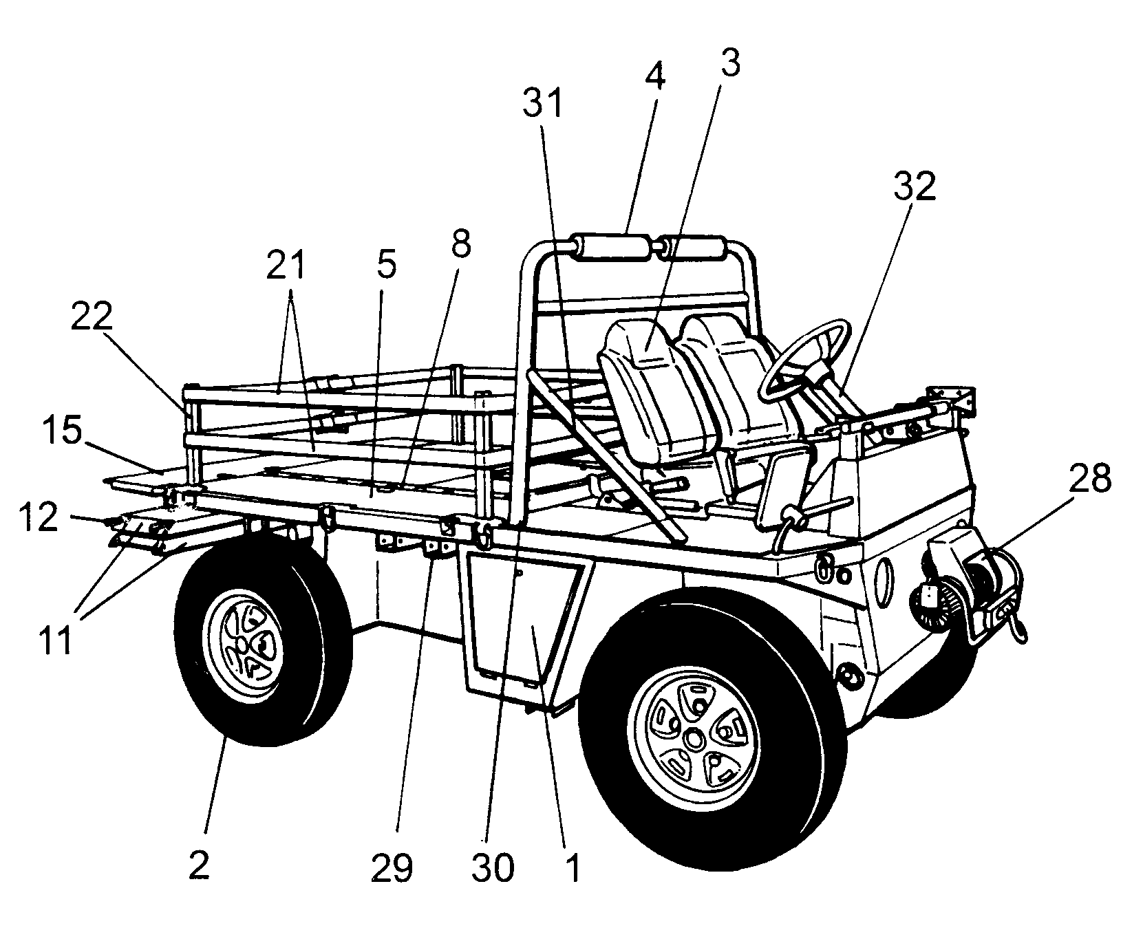 Multipurpose all-terrain vehicle launchable by parachute