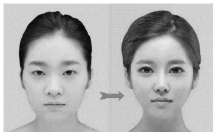 Virtual makeup removing method for simulating makeup image based on dual generative adversarial network