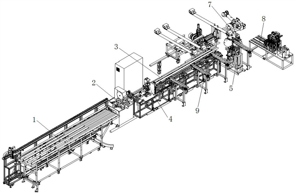 Pipe material assembly platform production line