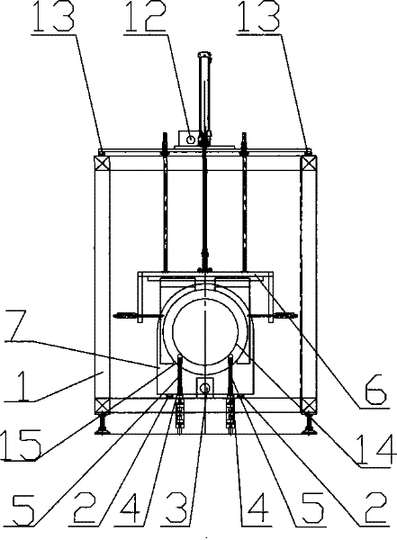 Equipment for assembling and disassembling solar water heater storage water tank horizontal type foaming mold