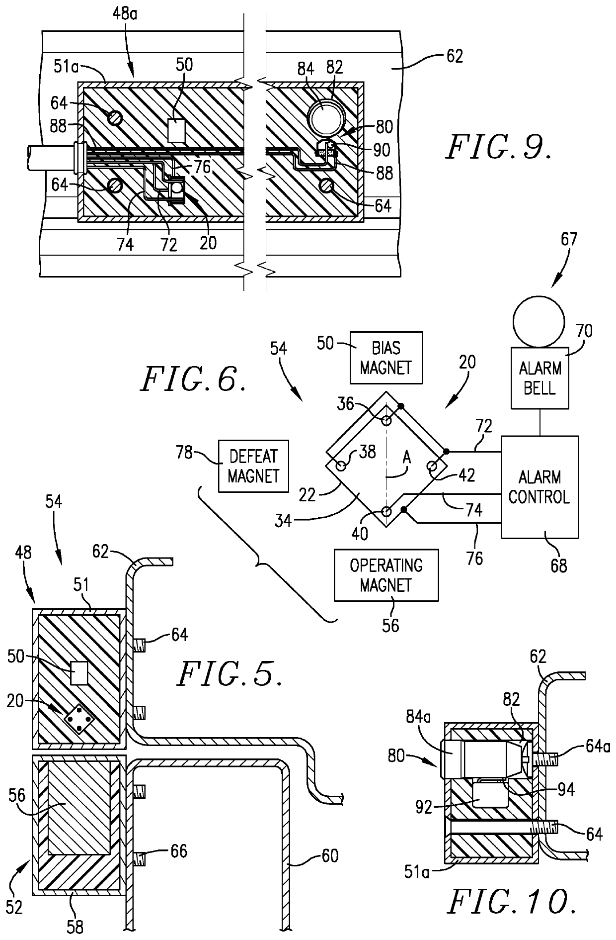 Four-contact magnetic switch apparatus