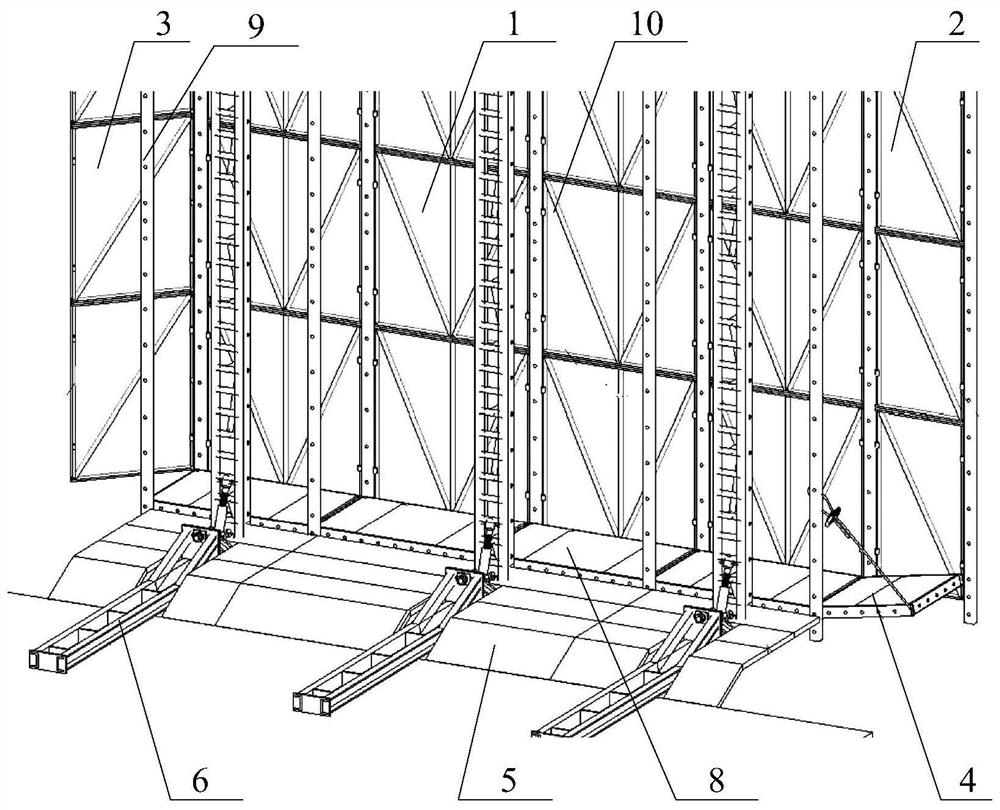 All-steel attached type lifting scaffold equipment and construction method thereof