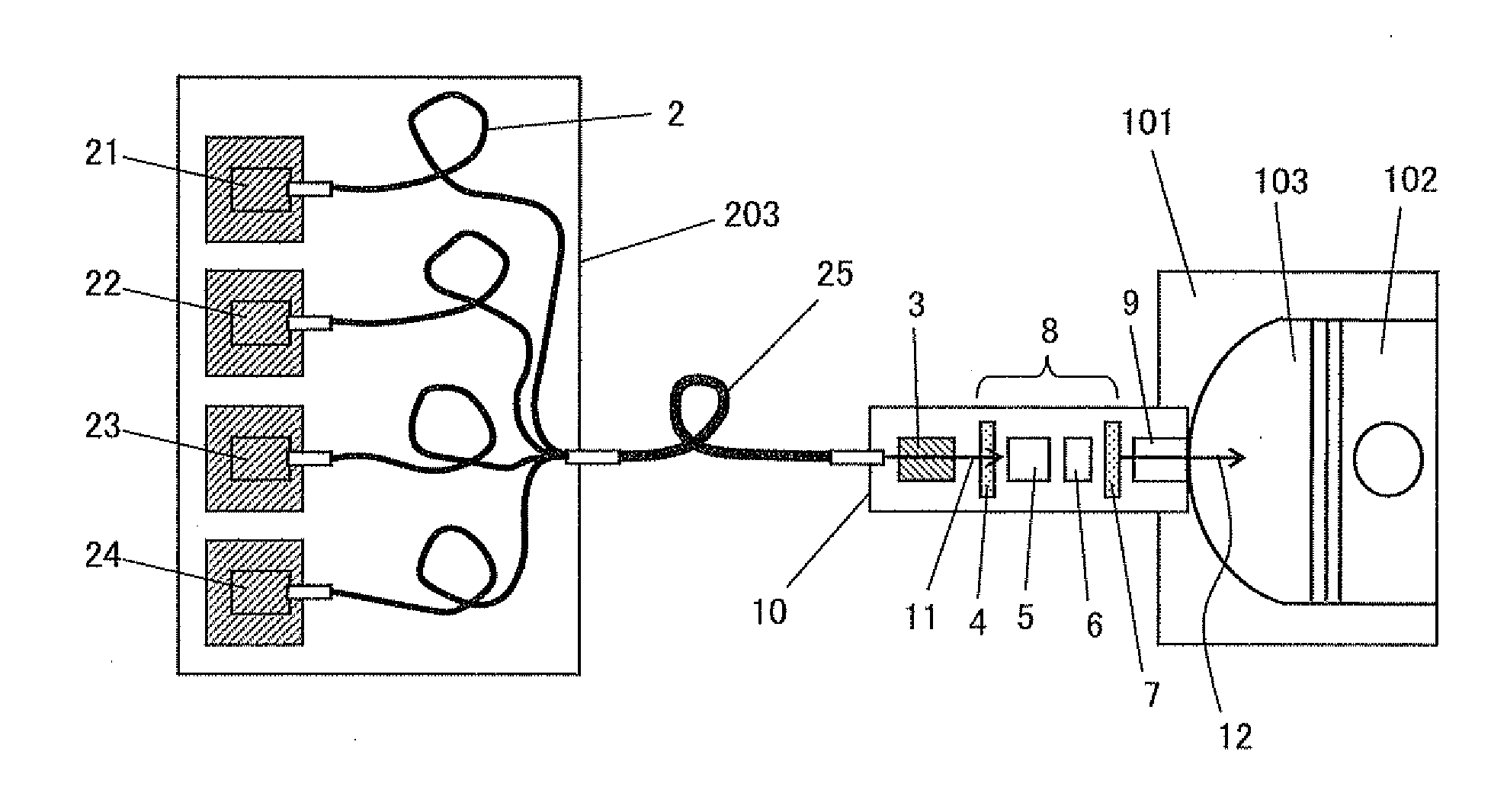 Semiconductor laser pumped solid-state laser device for engine ignition