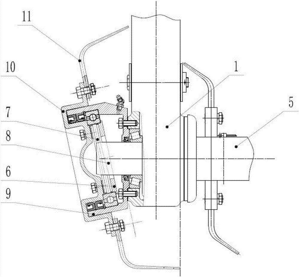 Device for achievement of transmission of inclined cutter head of rotary tiller