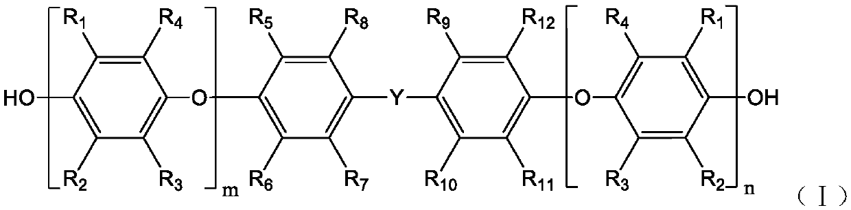 Synthesis method of double-end hydroxy polyphenylene ether oligomer