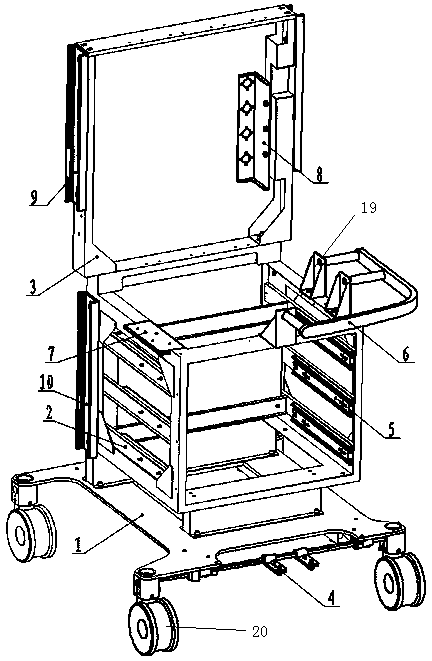 Anesthesia machine skeleton