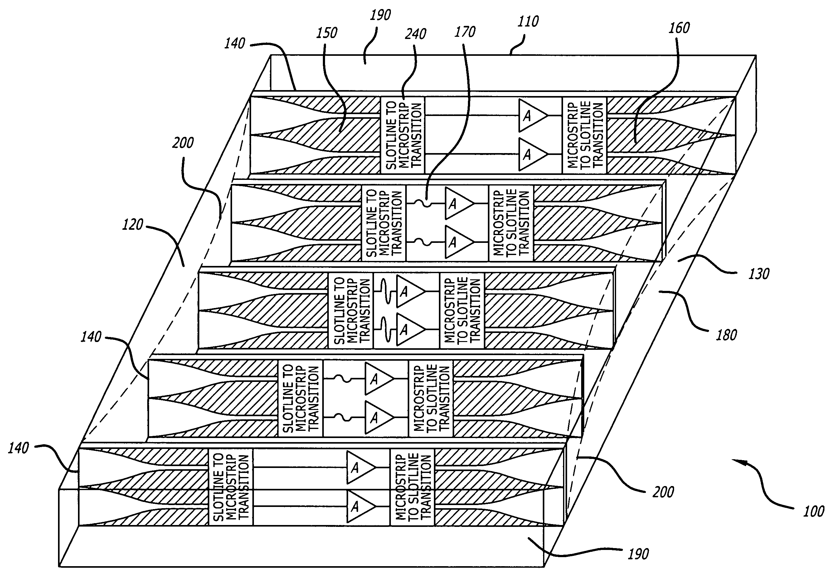 Method and apparatus for increasing performance in a waveguide-based spatial power combiner