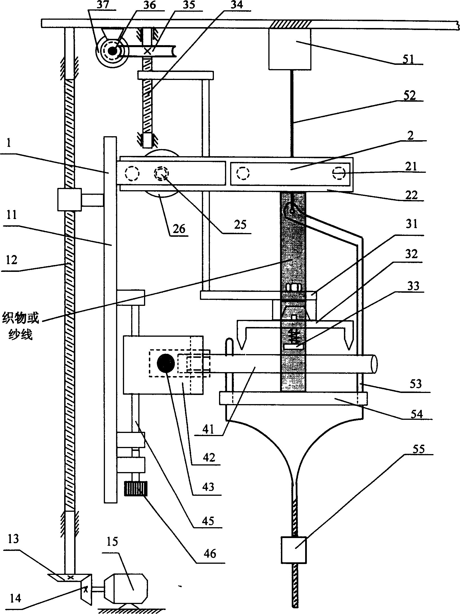 Combined measuring device for fabric and yarn mechanics index and use