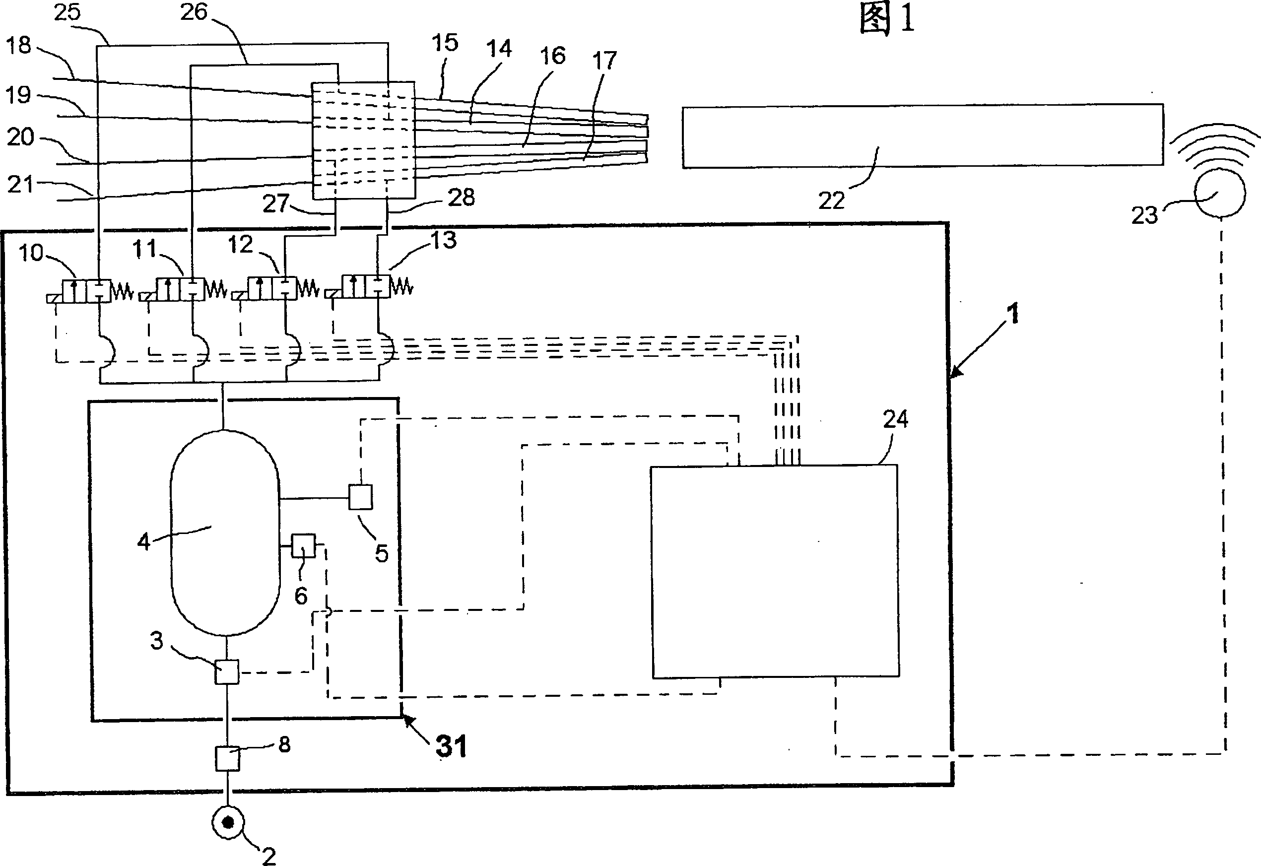 Air feeding and control device for the pneumatic transporting of the weft in air-jet weaving machines