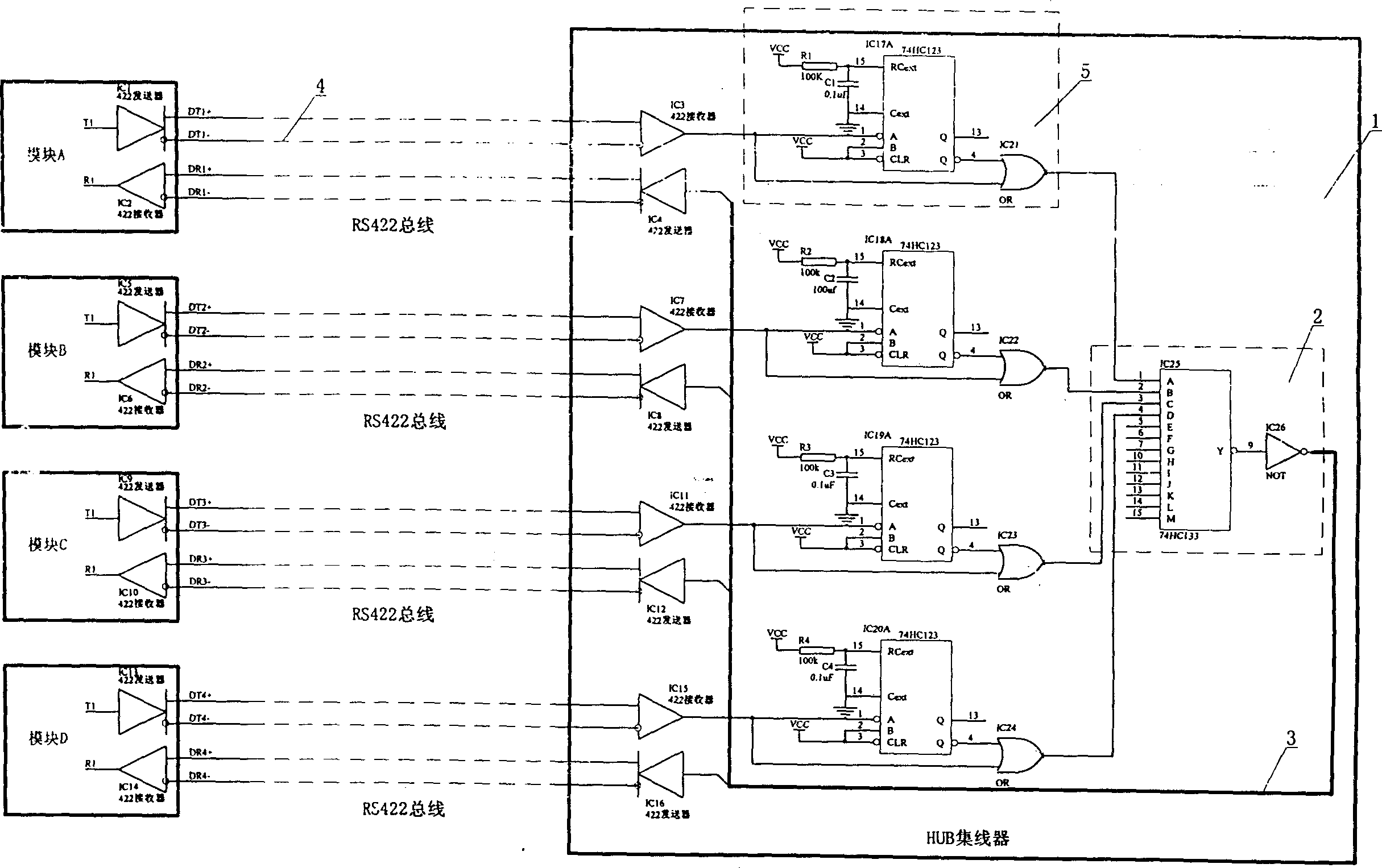 Internal module connecting bus for site controlling computer and its realization method