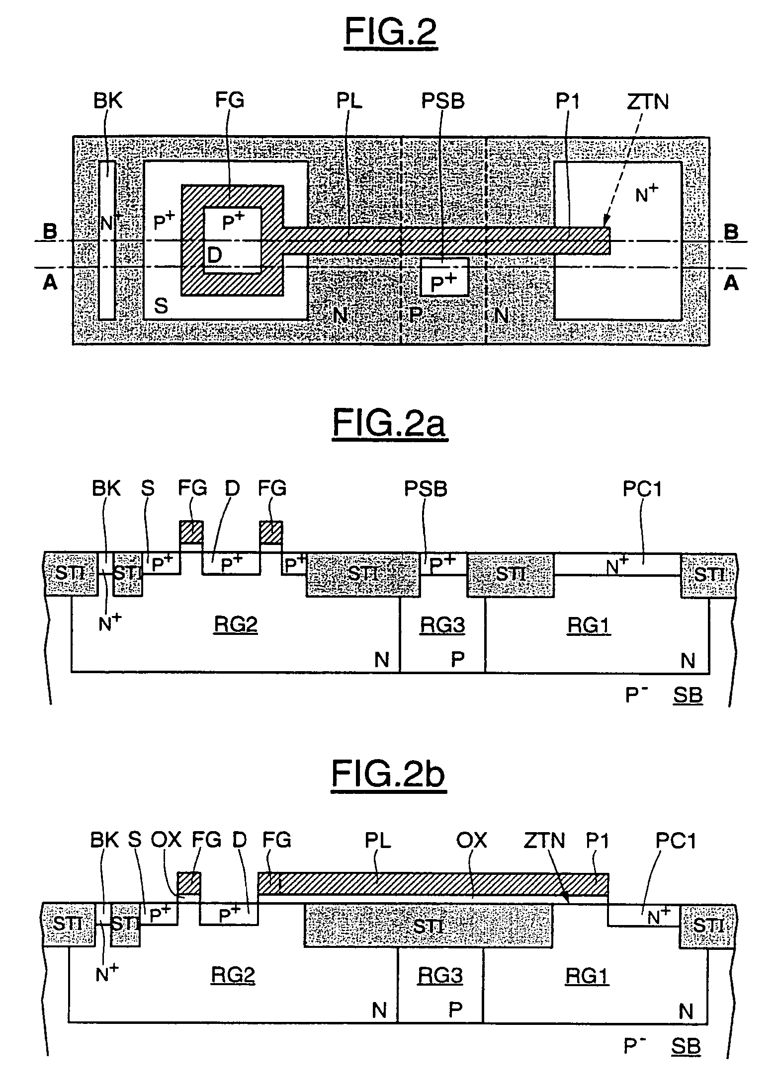 Electrically erasable and programmable, non-volatile semiconductor memory device having a single layer of gate material, and corresponding memory plane