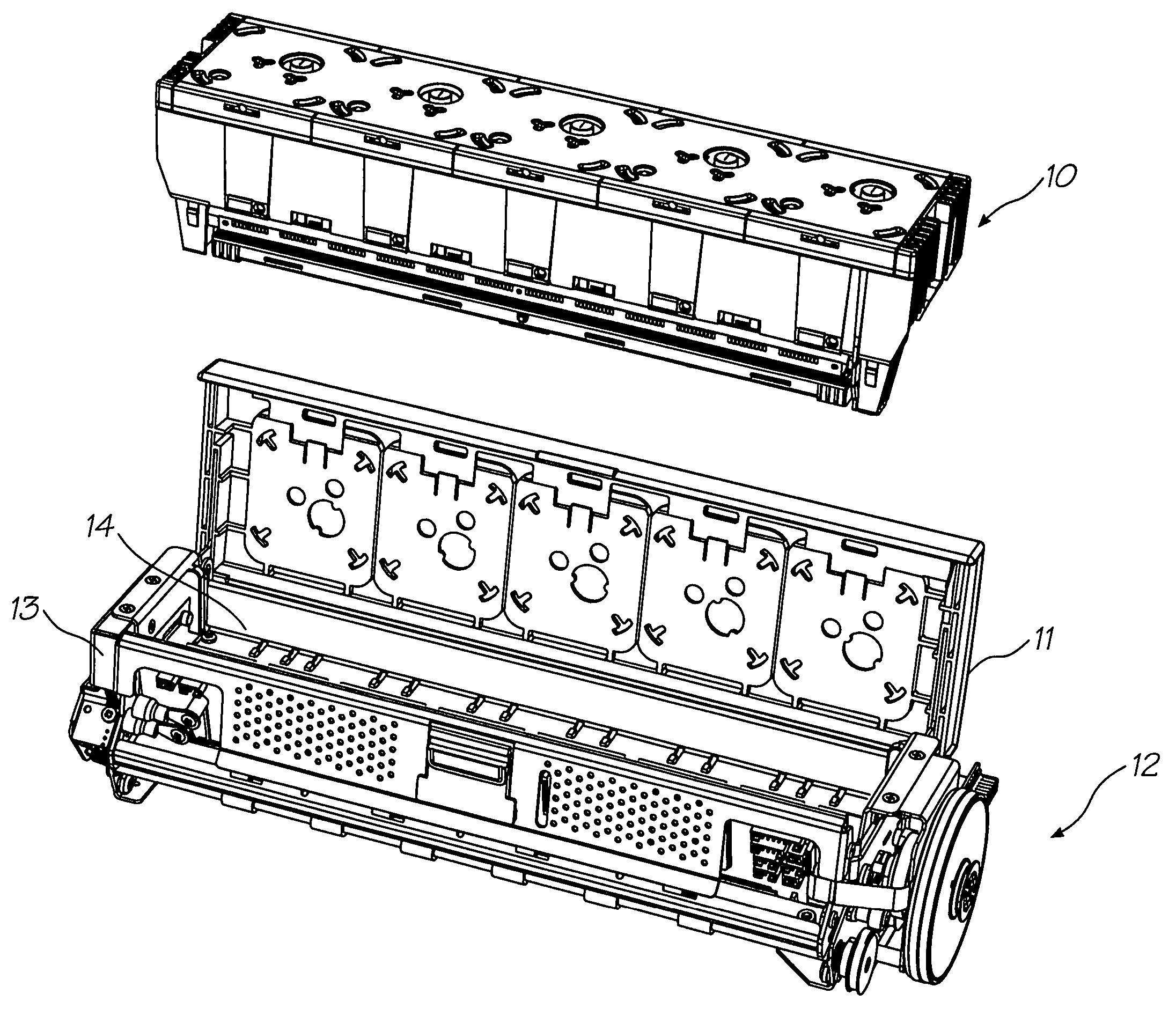 Cartridge unit having negatively pressurized ink storage