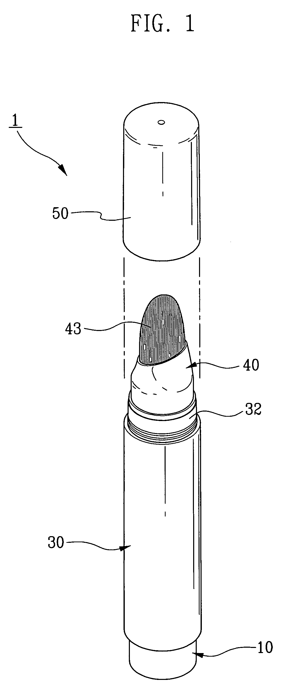 Cosmetics discharge structure of cosmetics case
