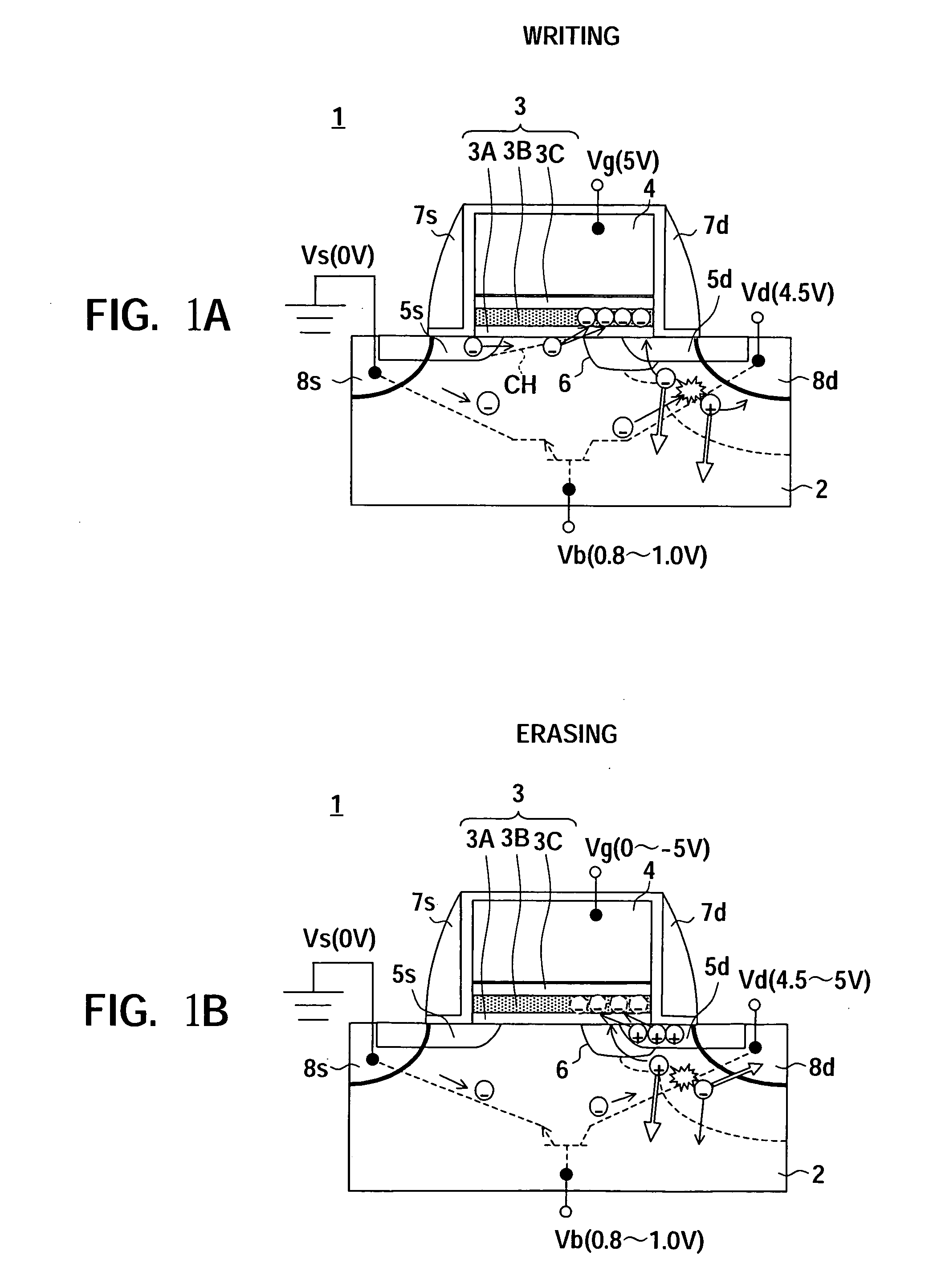 Nonvolatile semiconductor memory device, charge injection method thereof and electronic apparatus