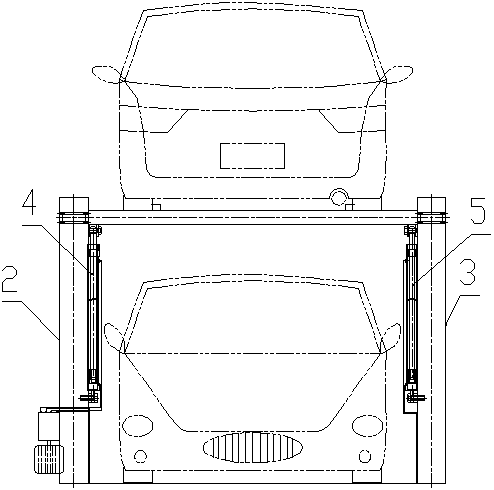 Simple double-layer parking mechanism and vehicle parking and taking method