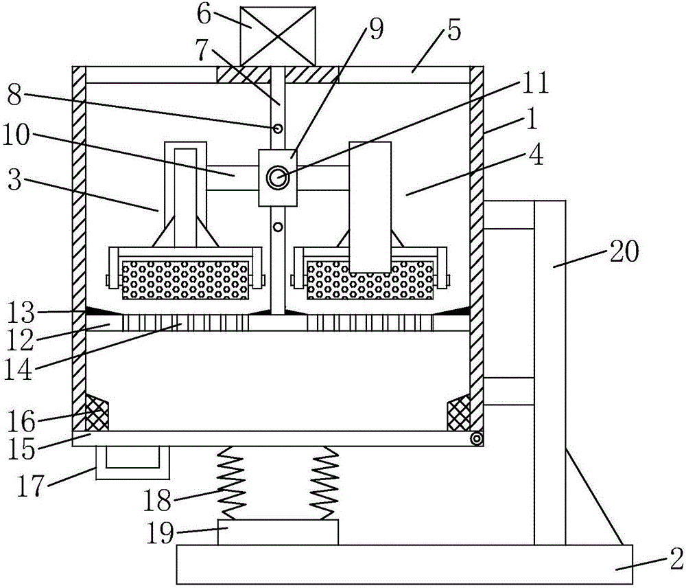 Caked fertilizer crushing device for agricultural production