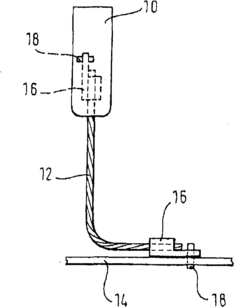 Rope cable joint for safety belt connector and component containing the rope cable joint and the rope cable