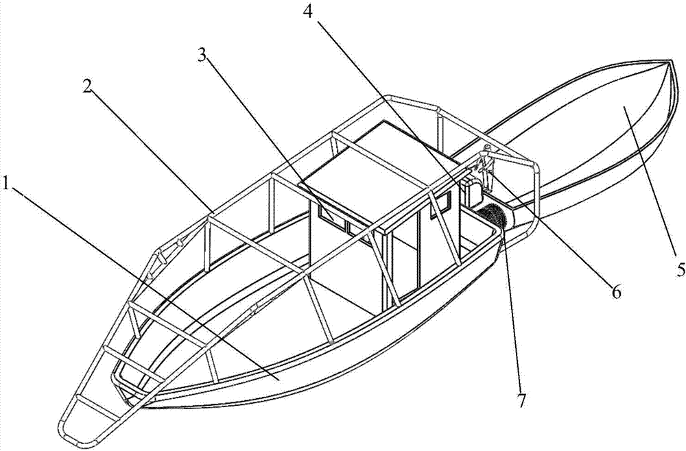 One-drag-one type laminaria japonica harvesting device