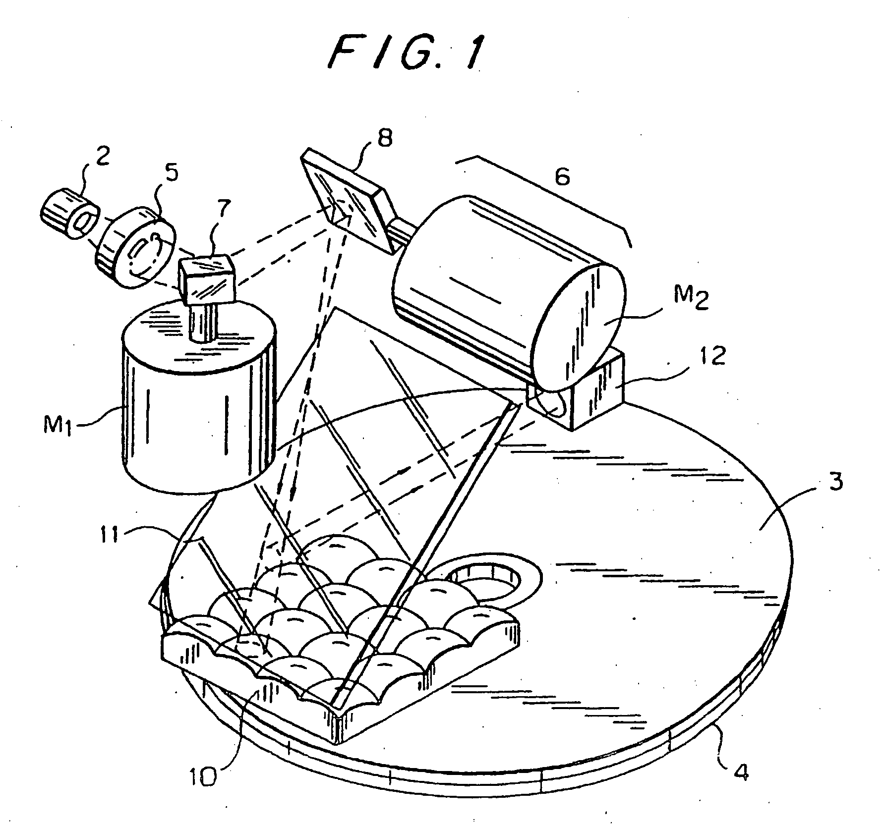 Optical disk drive using one dimensional scanning
