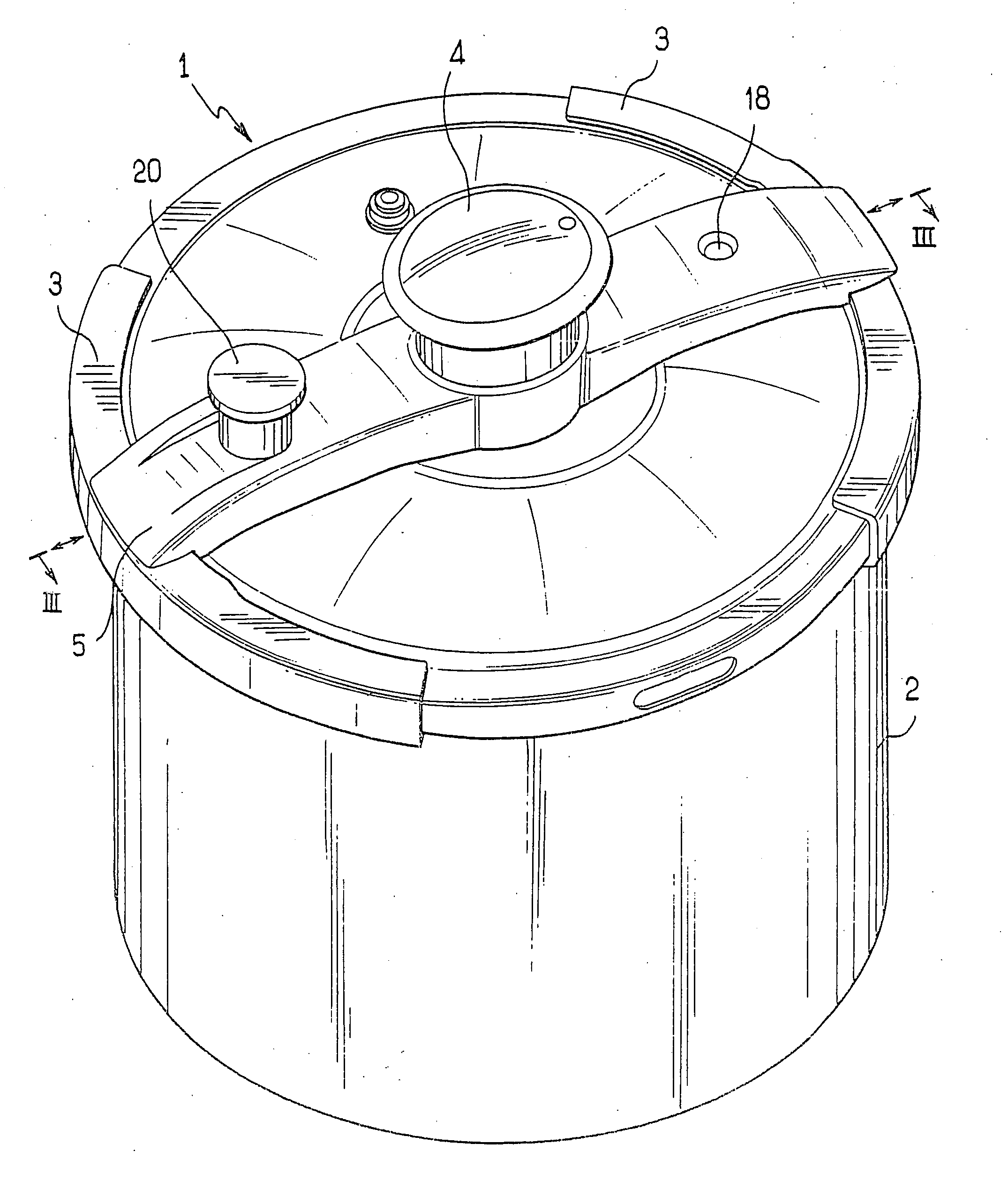 Pressure cooker with a lid having moving jaws