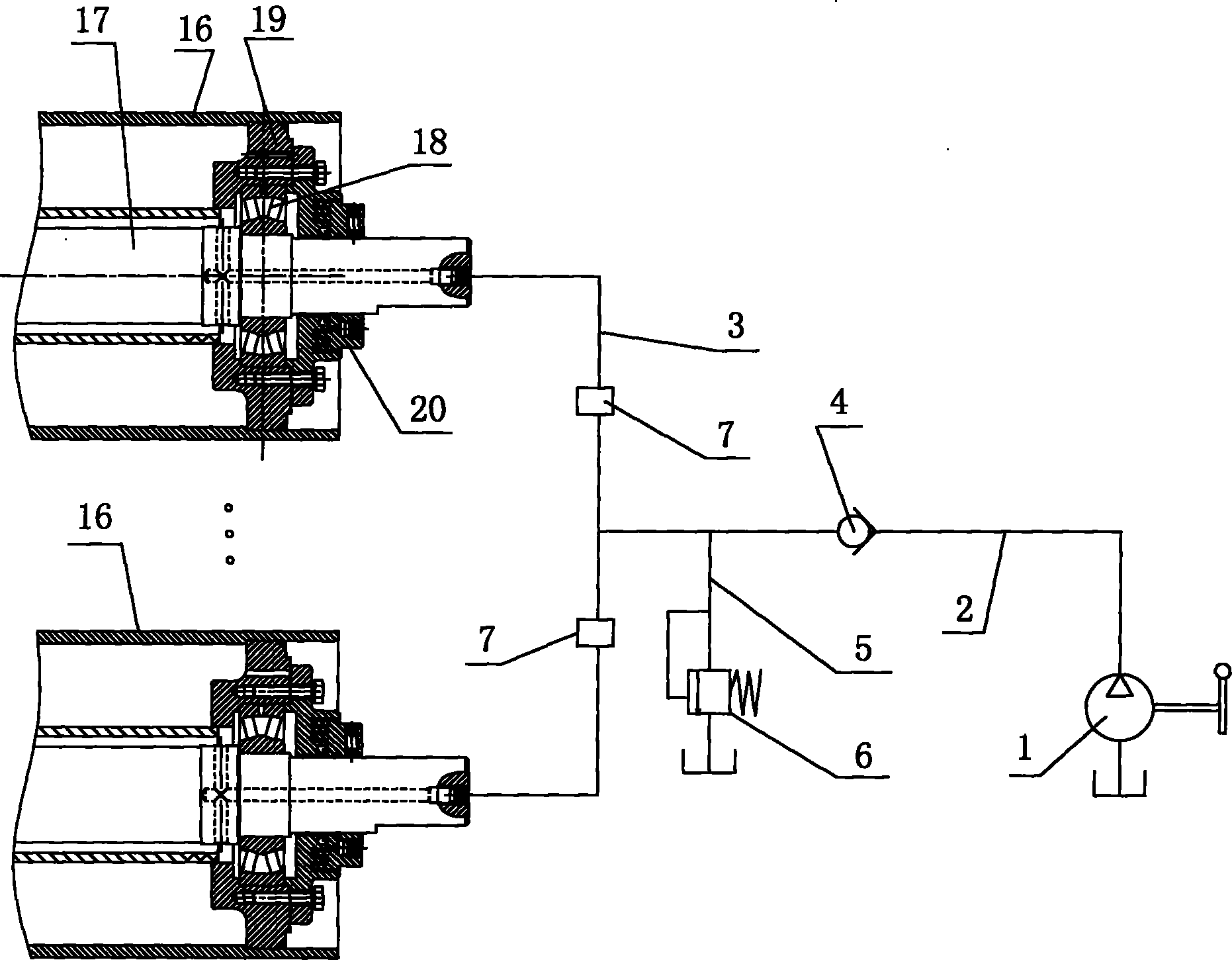 Machine head and machine tail centralized lubricating system of belt conveyor