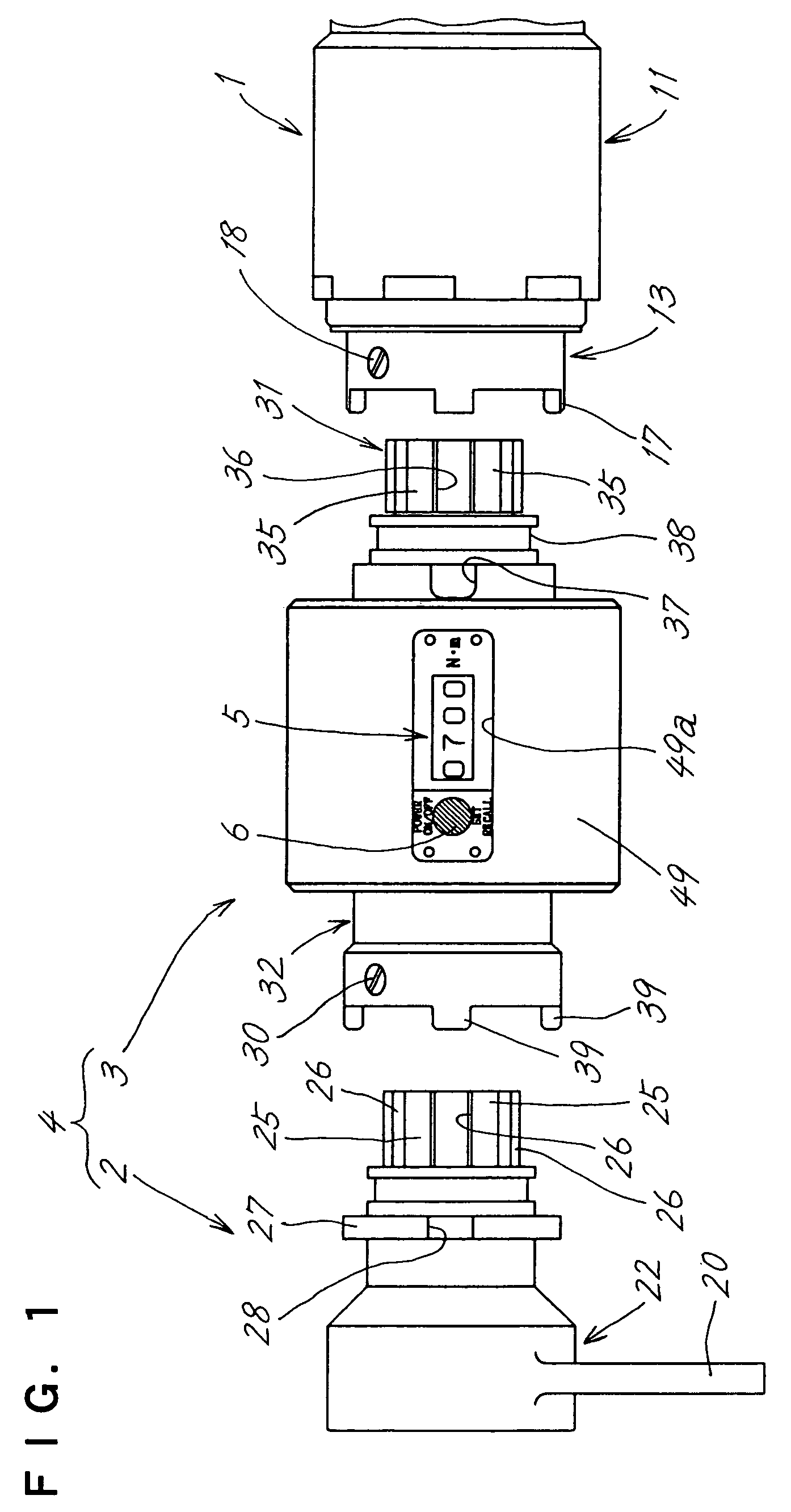 Tightening torque measuring unit and torque indicating tightening device