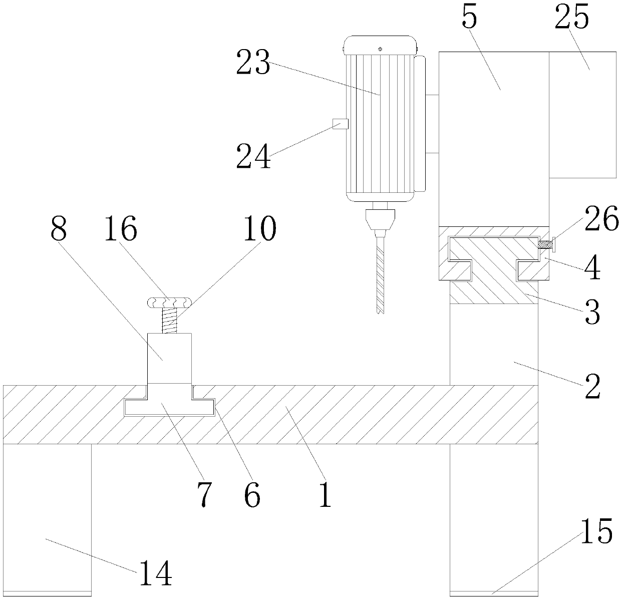 Plate drilling device for numerical control equipment