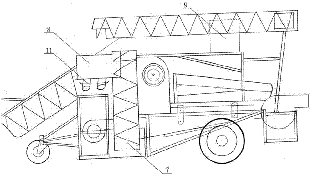 Blowing and sucking type dust removal corn thresher with fork type screening