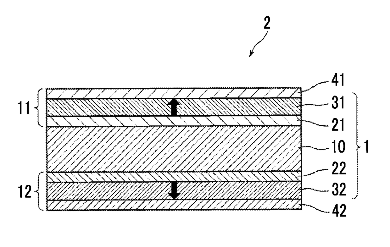 Method of producing laminated thin film structure, laminated thin film structure, and piezoelectric element including same
