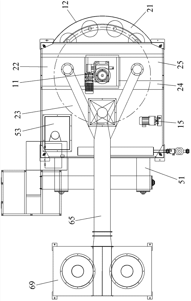 Rotating table type sandblasting machine